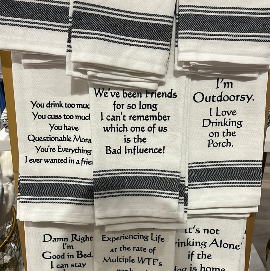 Witty hand towels