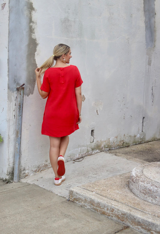 Rachel Dress in Red