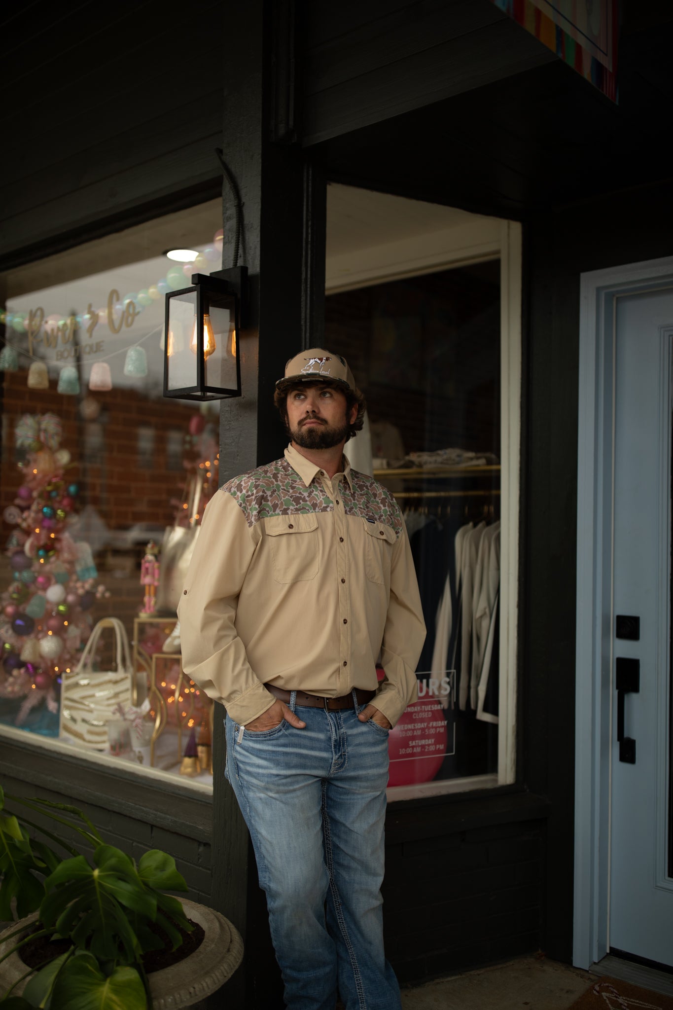 Wingman Button Down in Camo/Sand