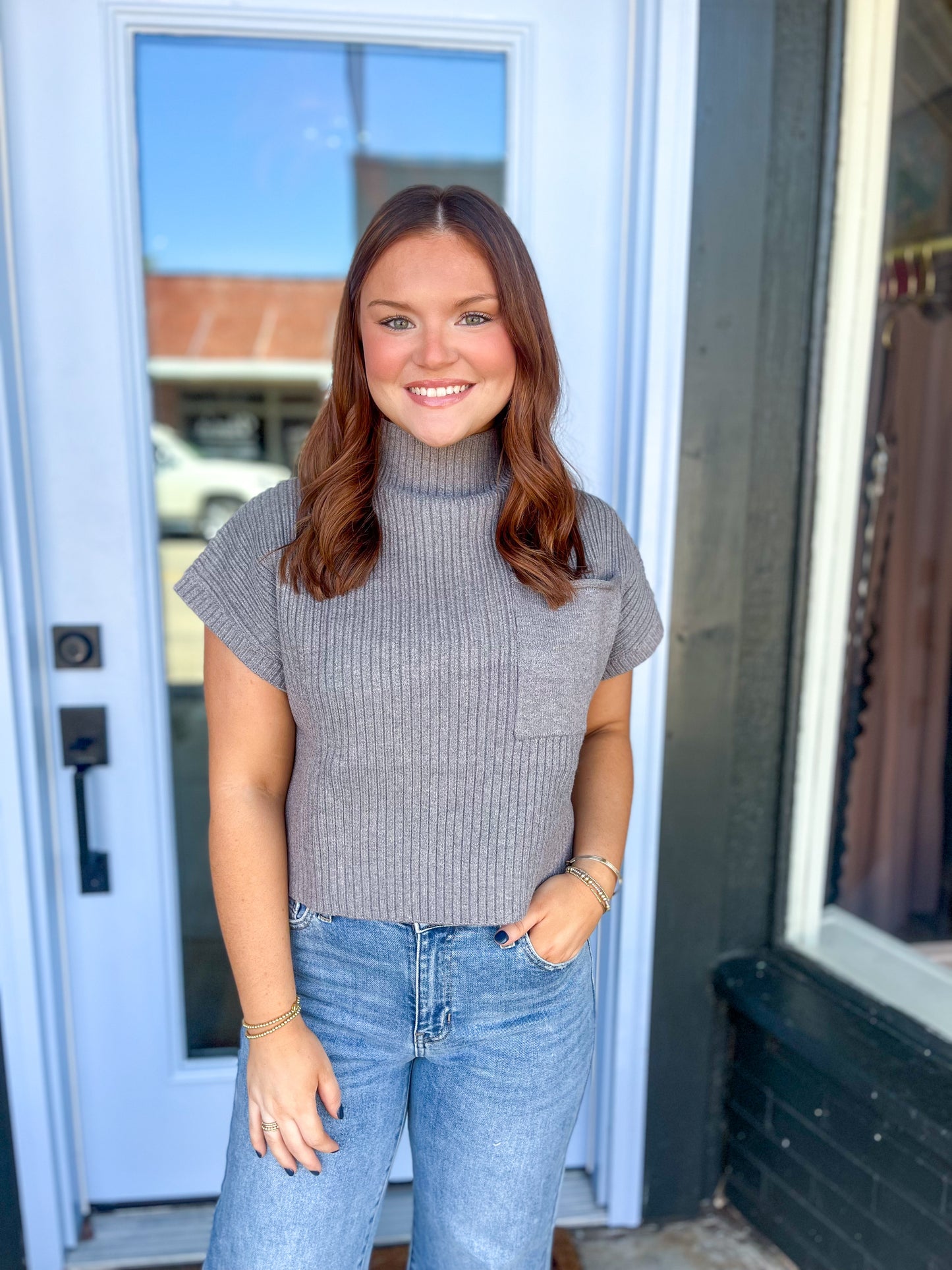 Abby Sleeveless Sweater in Charcoal