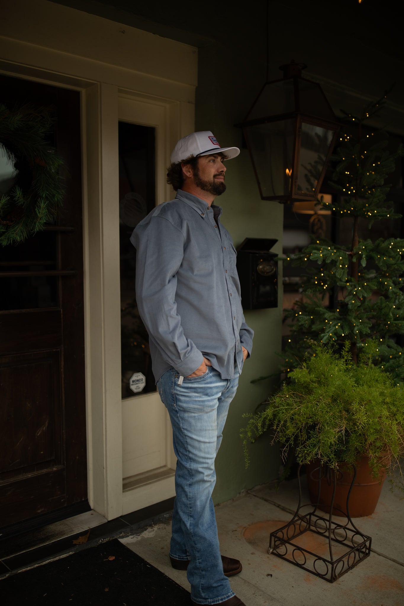 Fieldstone Corduroy Button Down in Light Blue