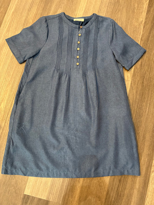 Willow Pintuck Mini dress in Denim Blue