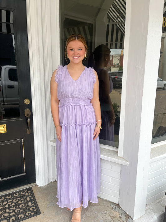 Pleated Maxi in Lilac