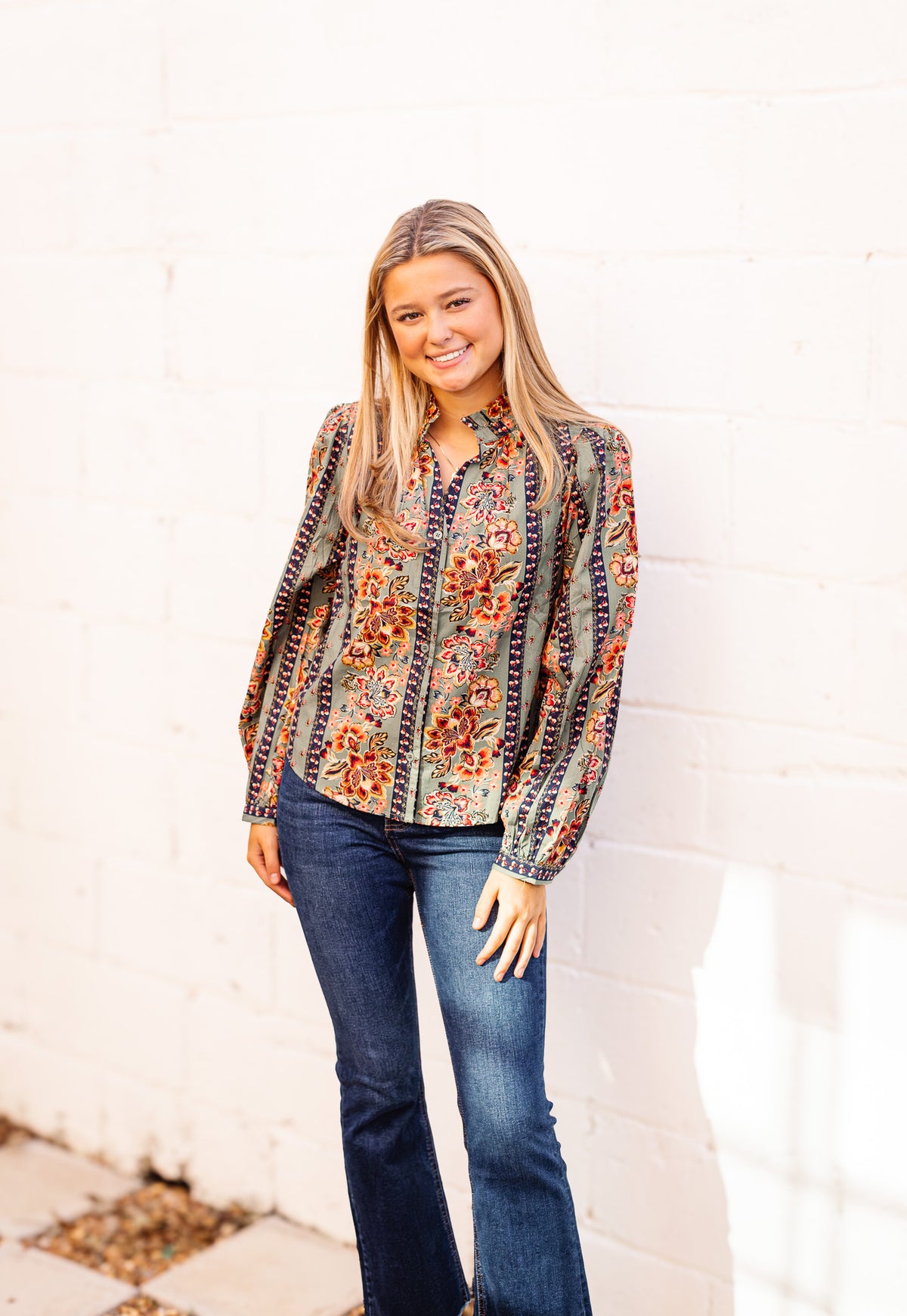 The Magnolia Bell Top in Olive