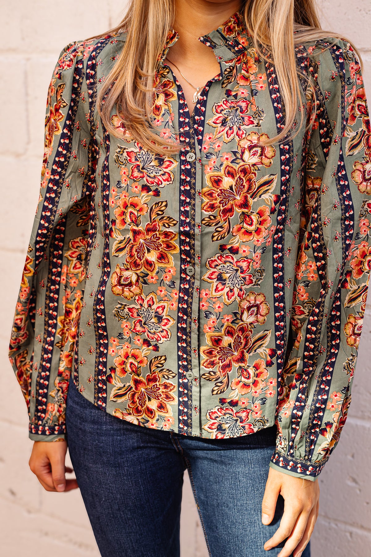 The Magnolia Bell Top in Olive