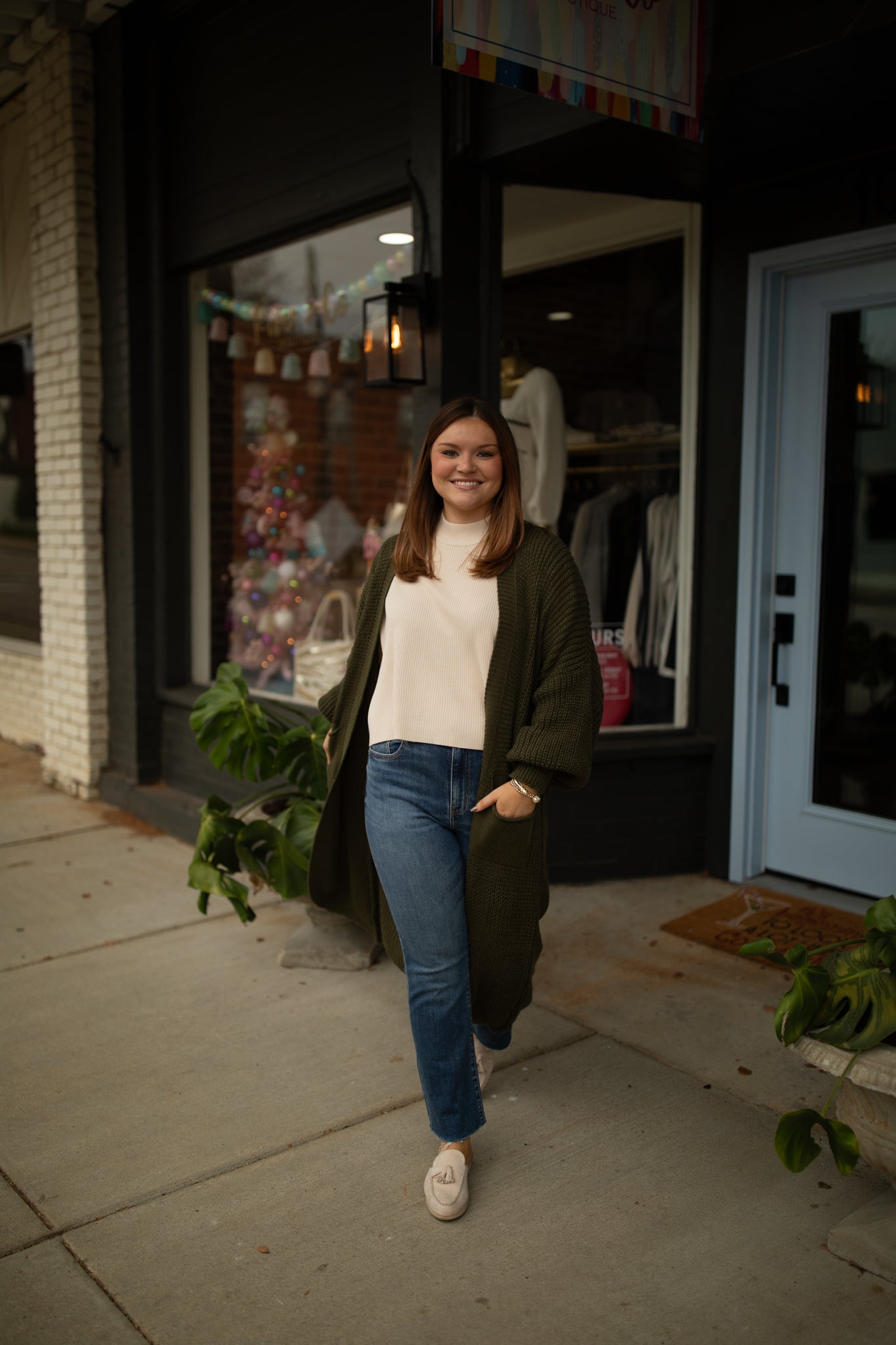 Laken long Knit Cardigan in Persimmon