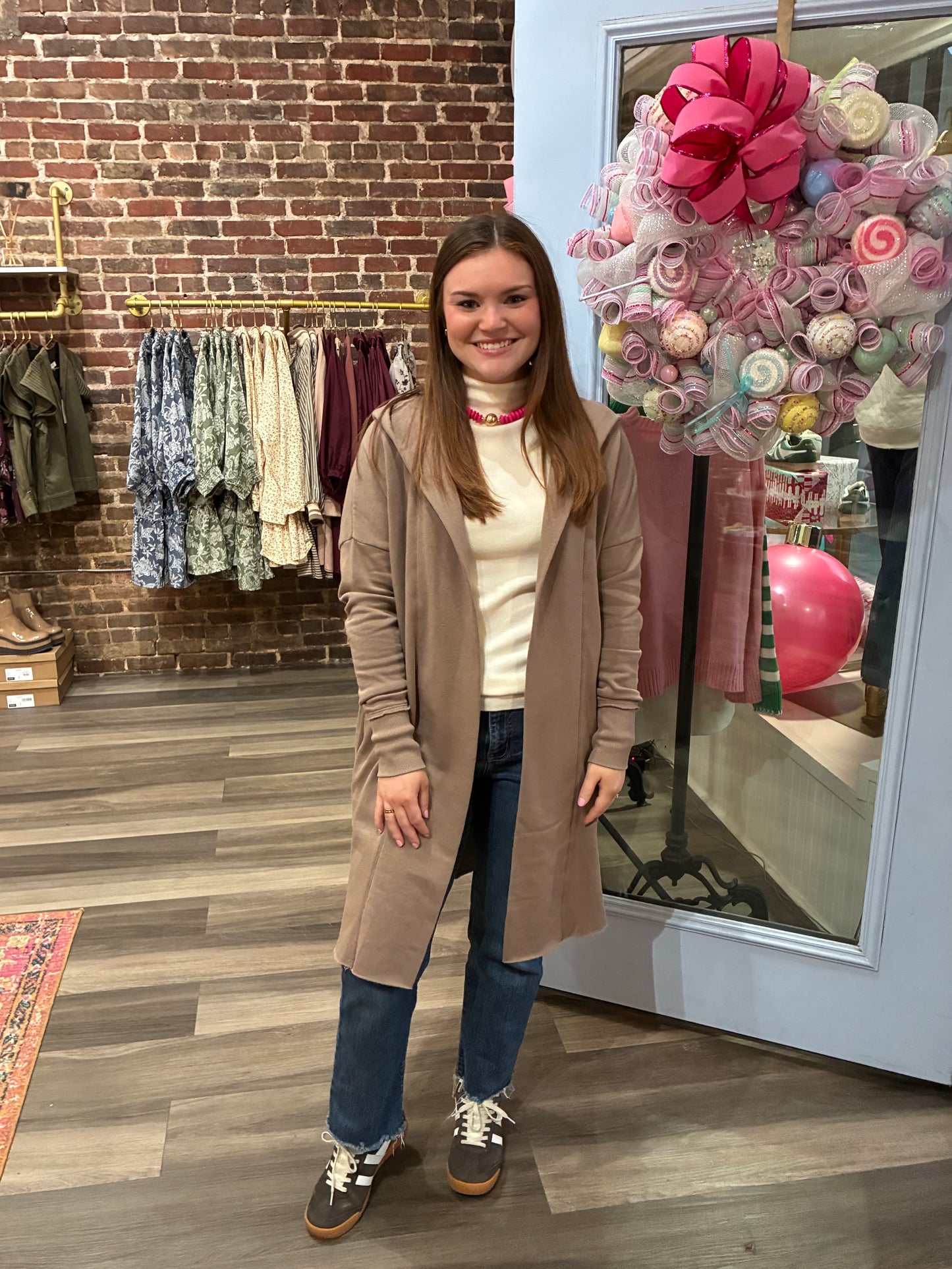 Harper Cardigan in Taupe