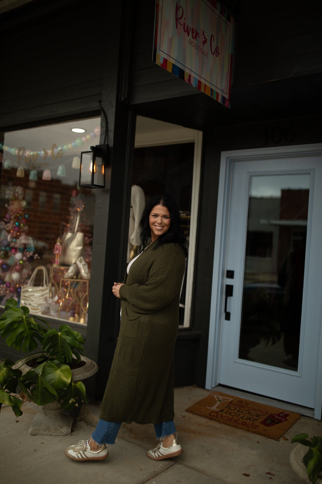 Laken long Knit Cardigan in Persimmon