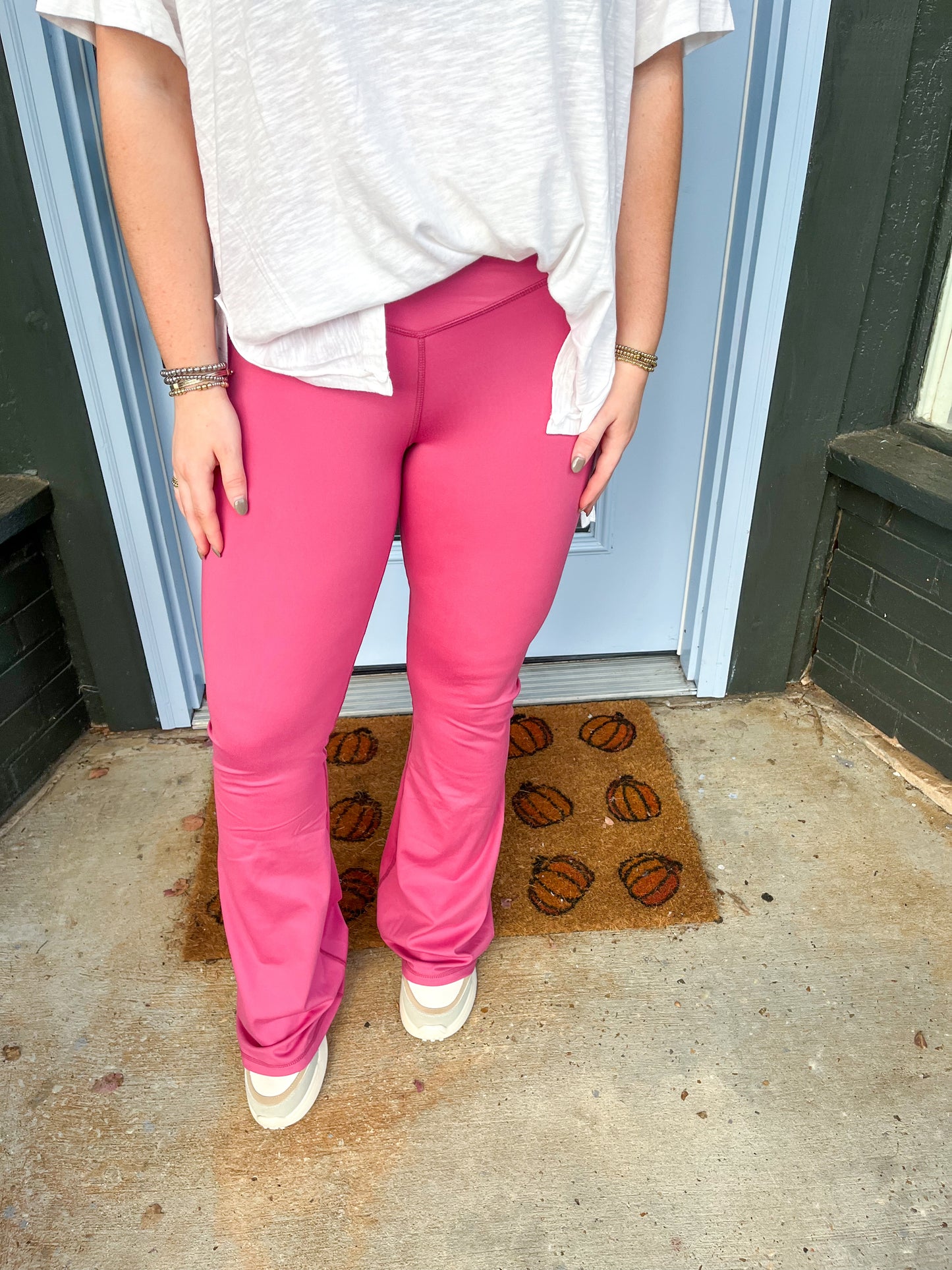 Venice Crossover Waist Yoga Pants in Magenta