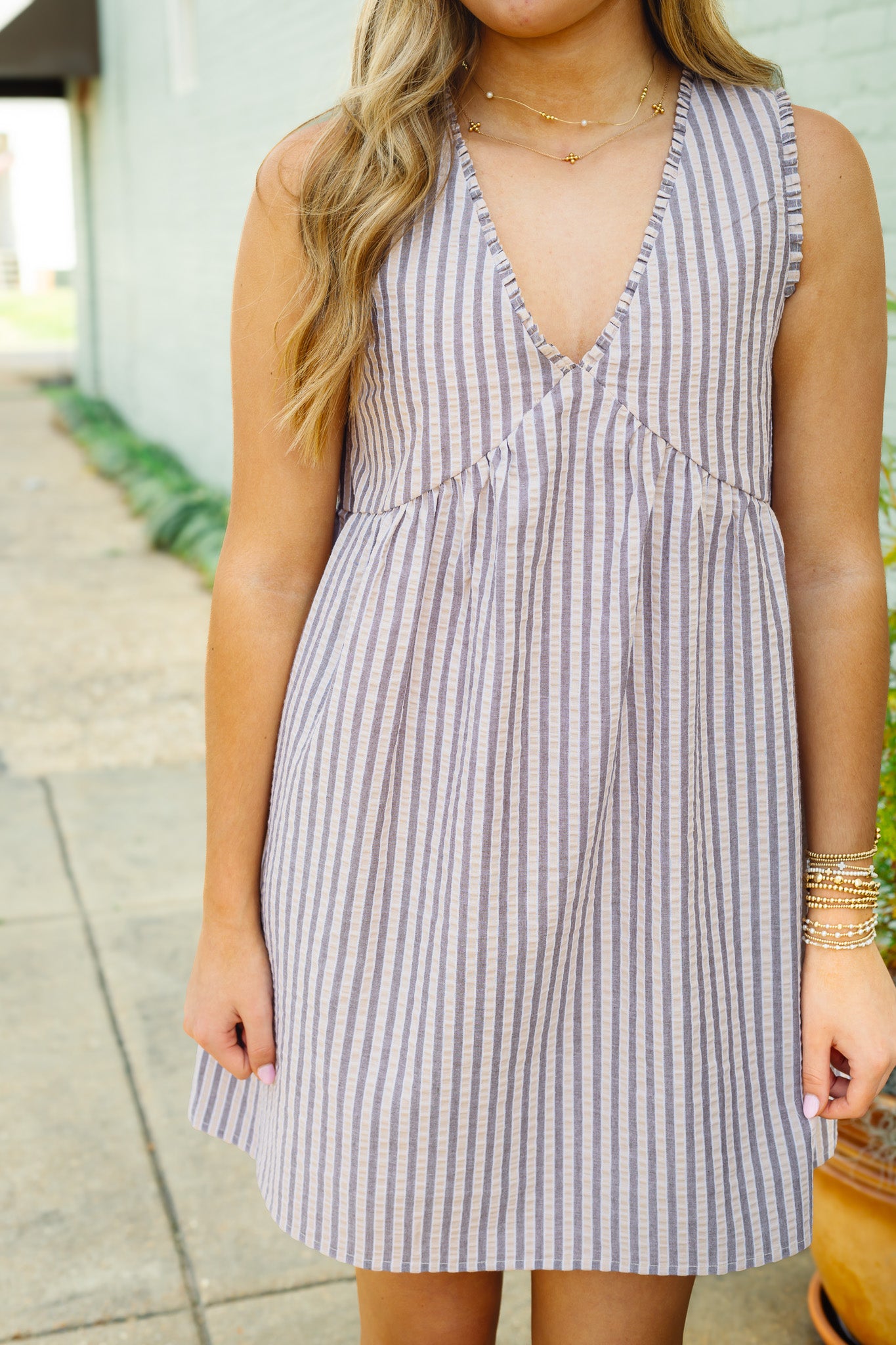Reese Sleeveless Striped Mini