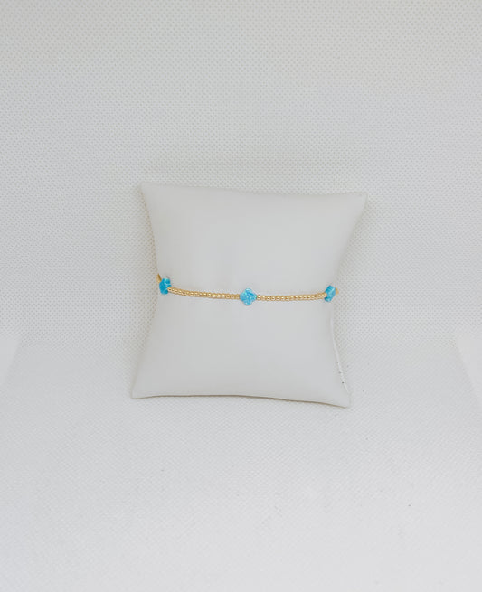 Opal clover bracelet - blue