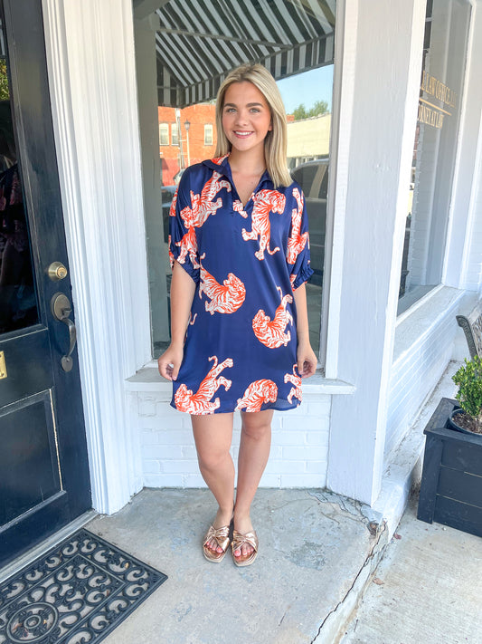 Charlotte Dress in Auburn Tiger