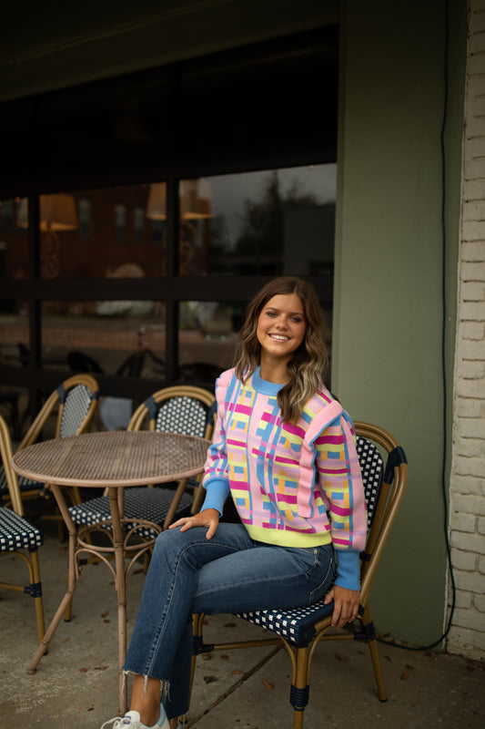 Sweetheart Sweater in Rainbow Stripe