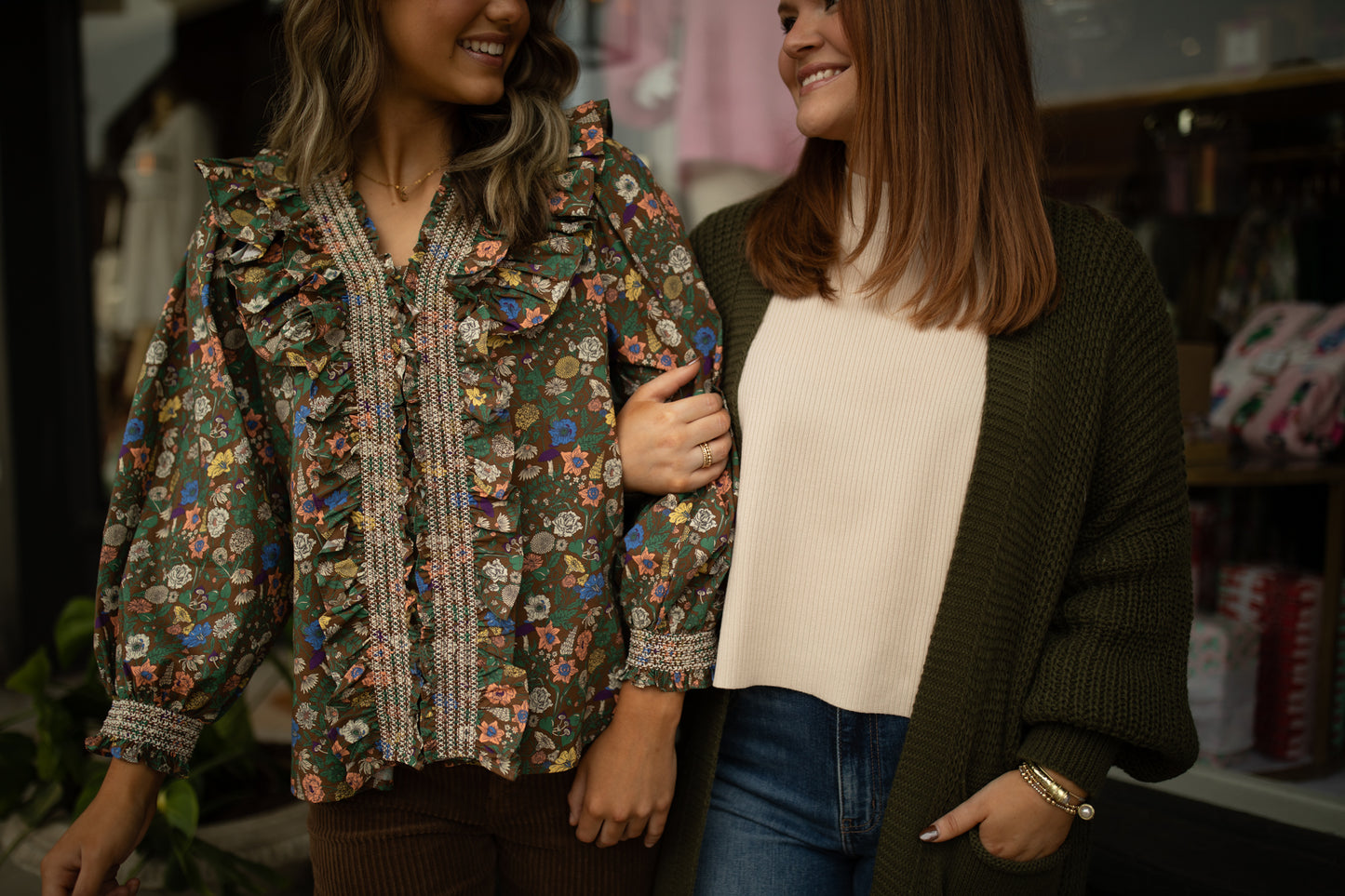 Hallie Top in Brown Floral