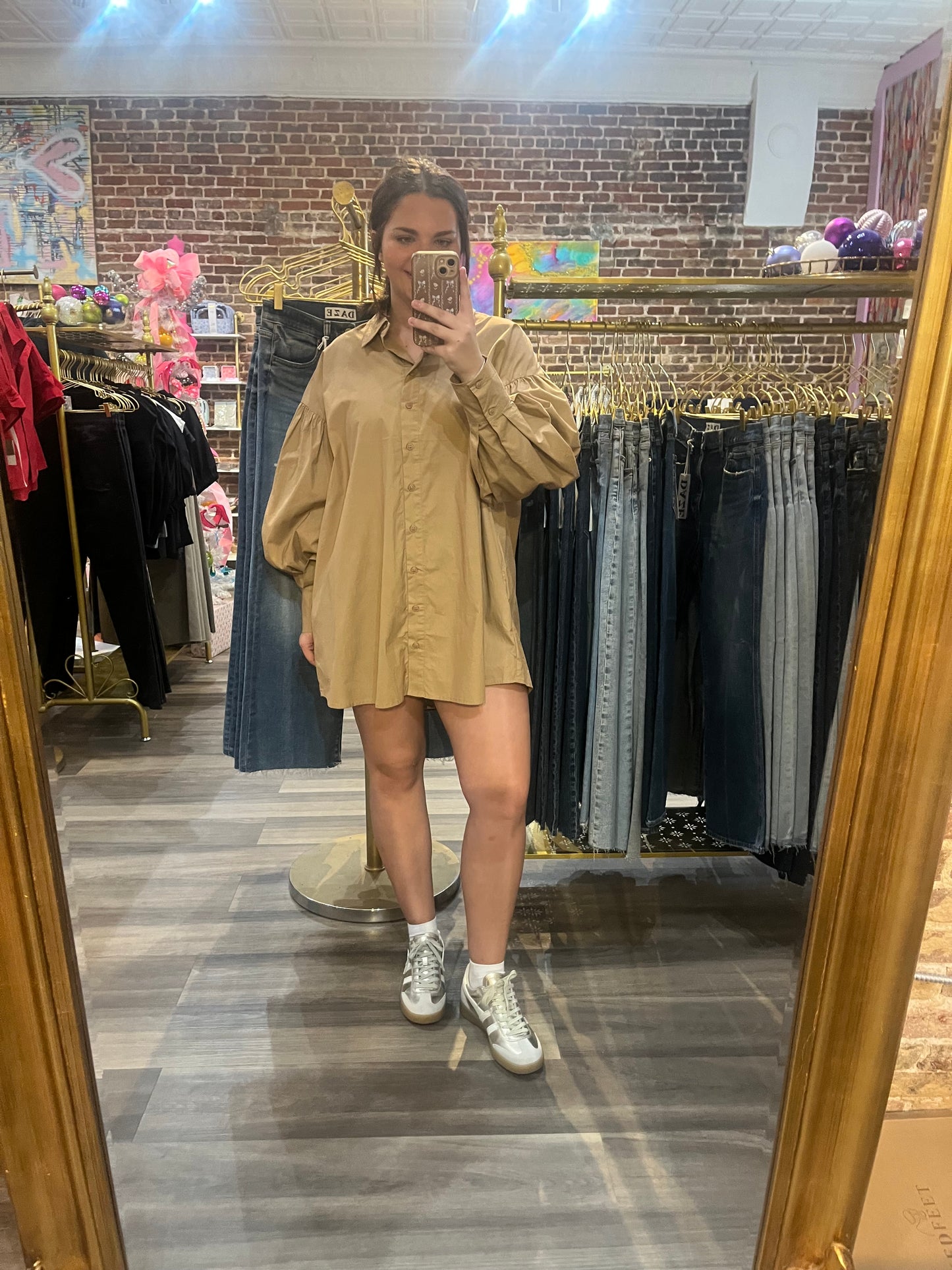 Addison Shirt Dress in Mocha