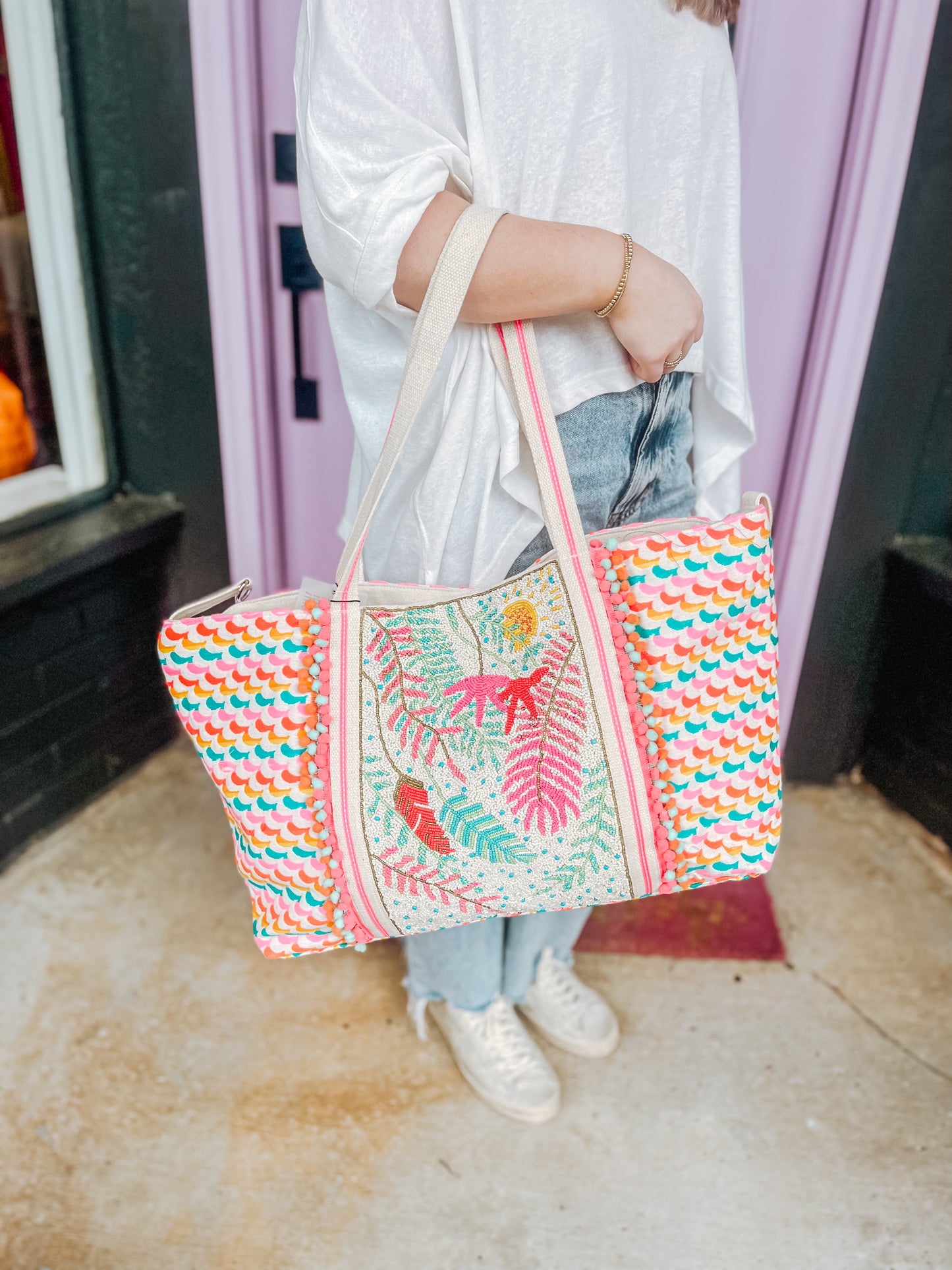 Tropical Paradise Beaded Tote