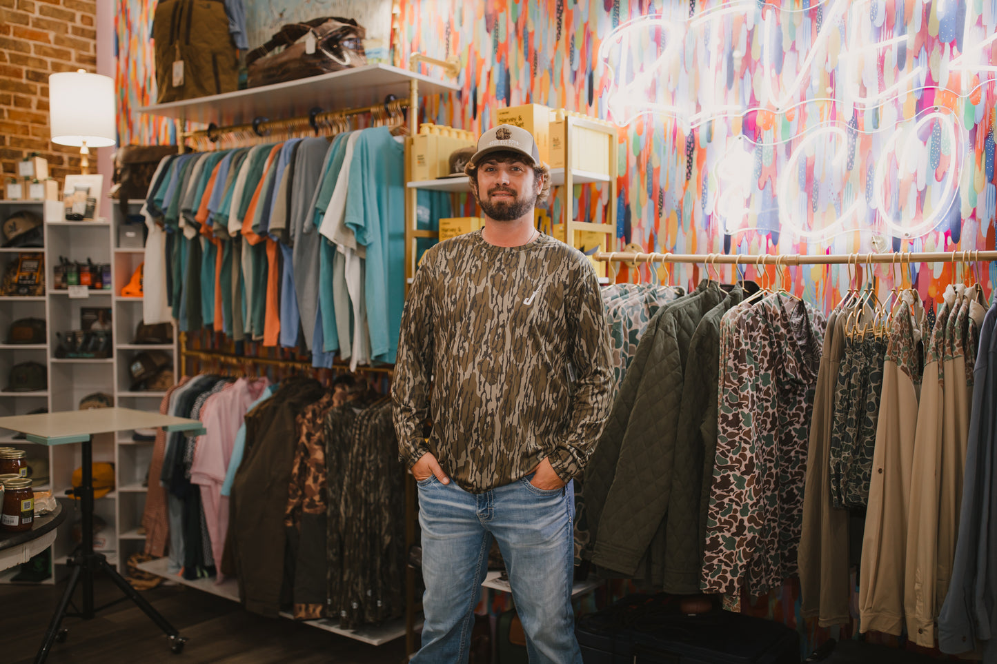 Long Sleeve Performance Tee in Bottomland Camo