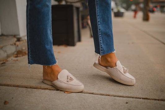 Tyra Natural loafer mule