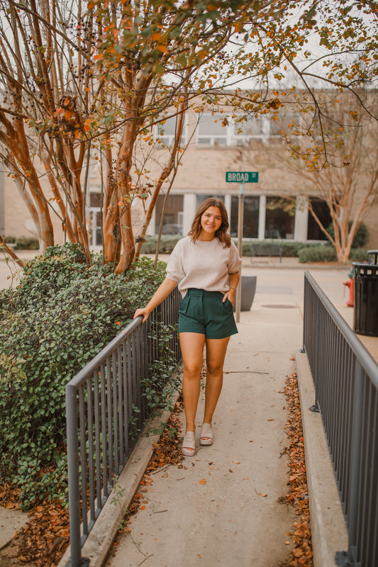 Macy Shorts in Forest Green