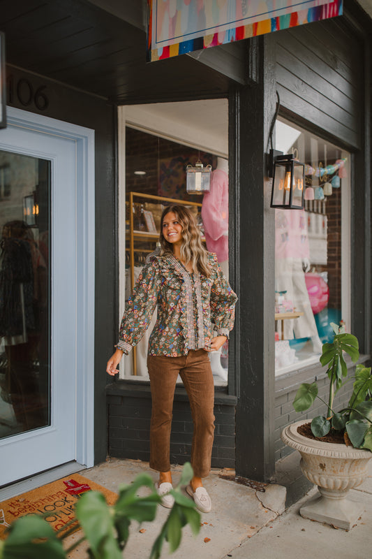 Shy Girl Crop Flare in Teddy