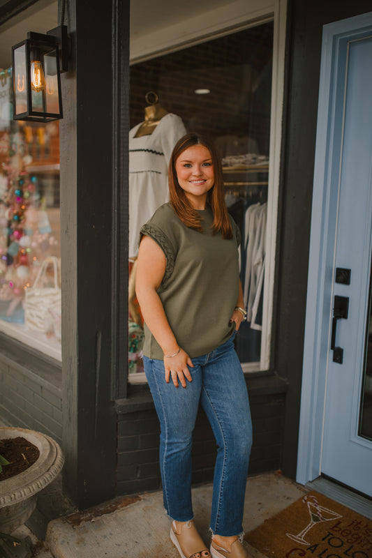 Elizabeth Top in Olive