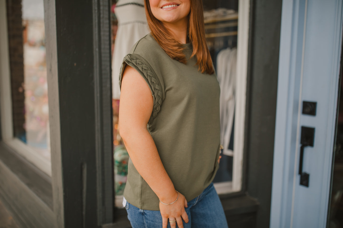 Elizabeth Top in Olive