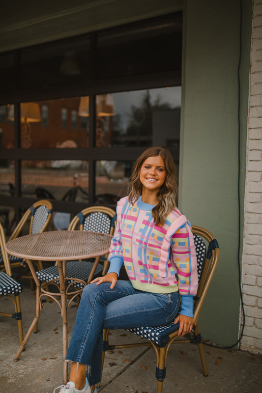 Sweetheart Sweater in Rainbow Stripe