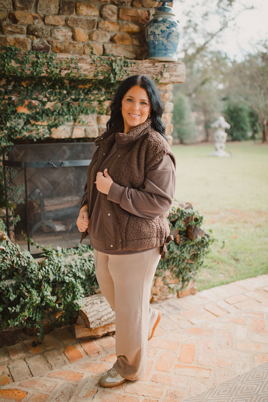 Kimberly Wide Leg Pants in Taupe