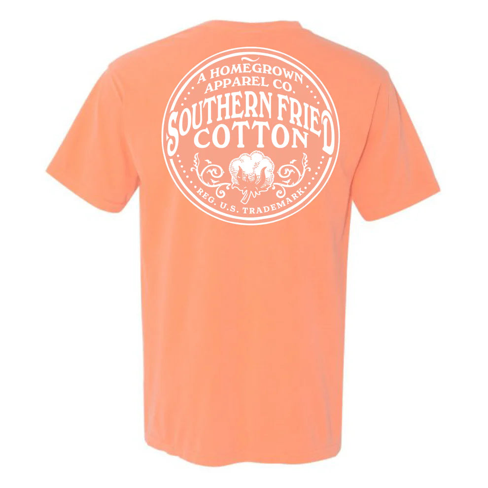 Southern Fried Cotton Logo Tshirt in Orange Melon