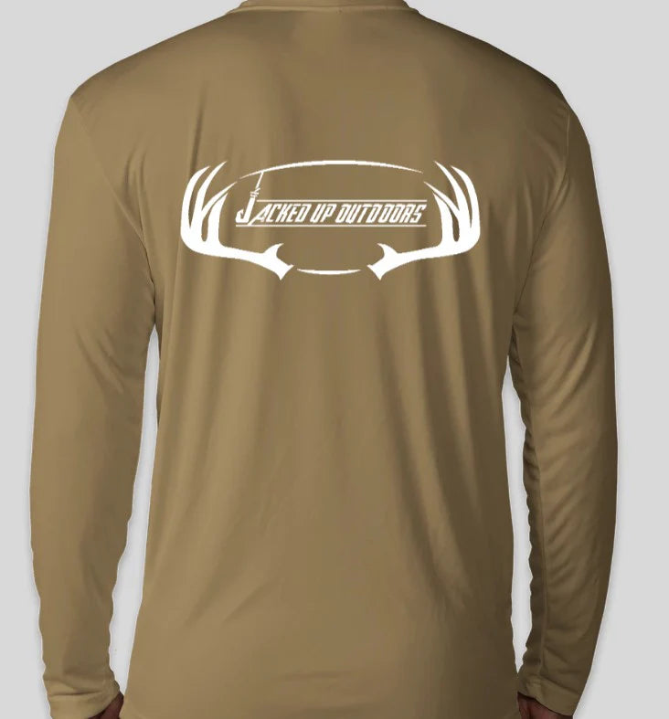 Long Sleeve Performance Tee in Tan