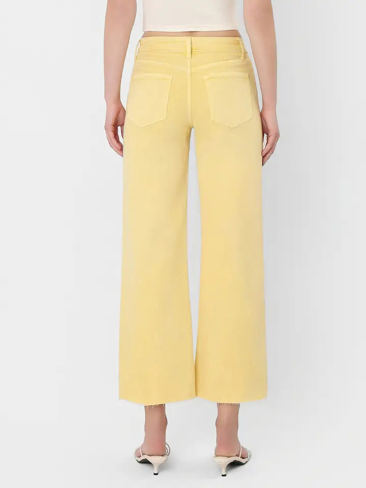 Vervet: Baby Yellow Crop Leg Jeans