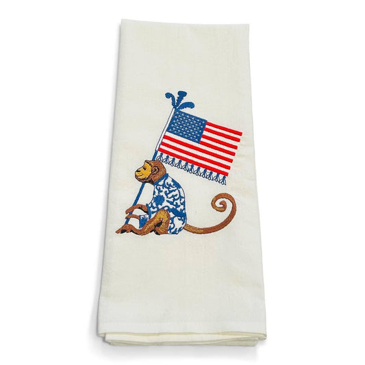 Monkey + American Flag Tea Towel