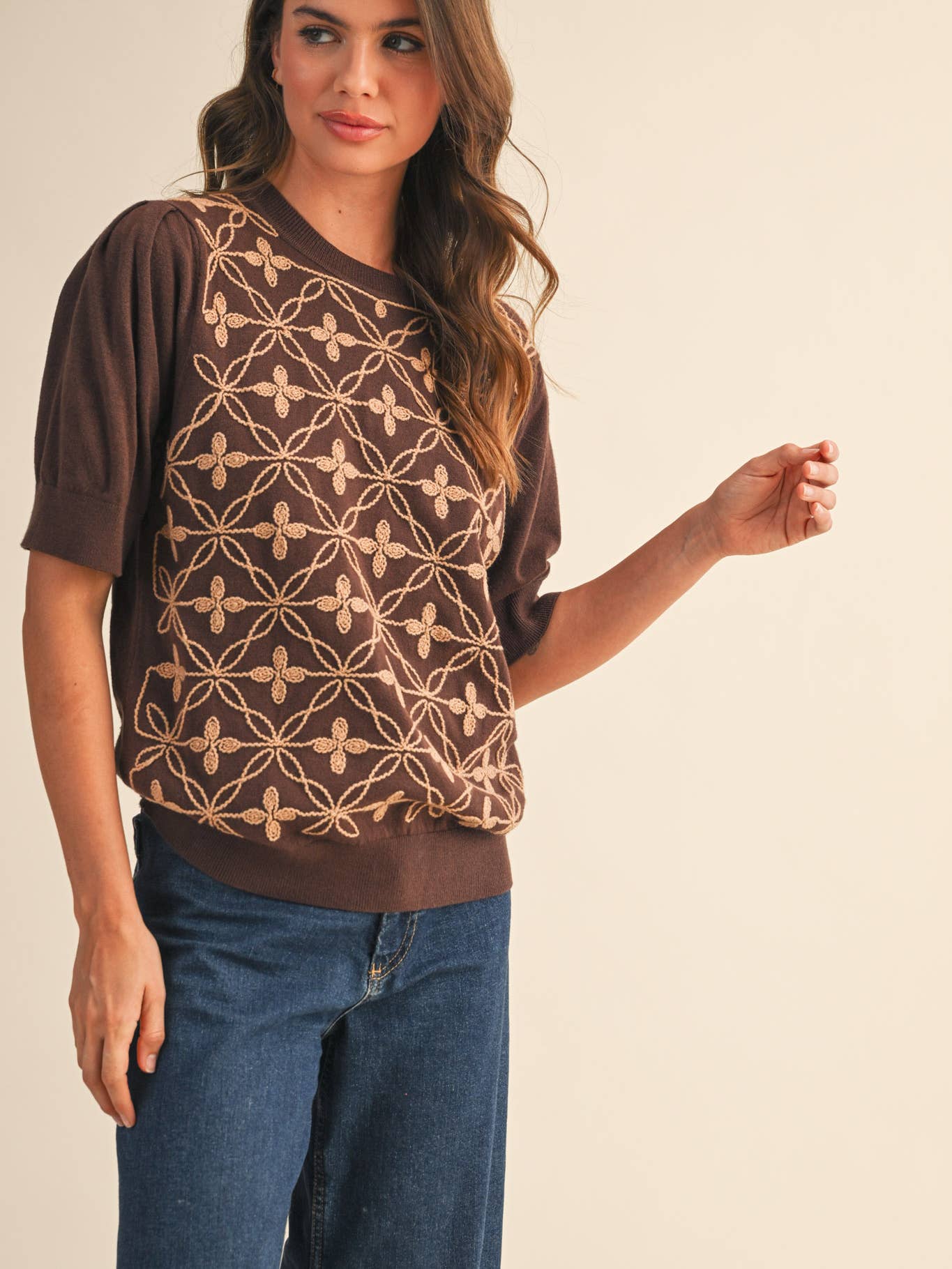 Hallie Sweater in Brown Latte