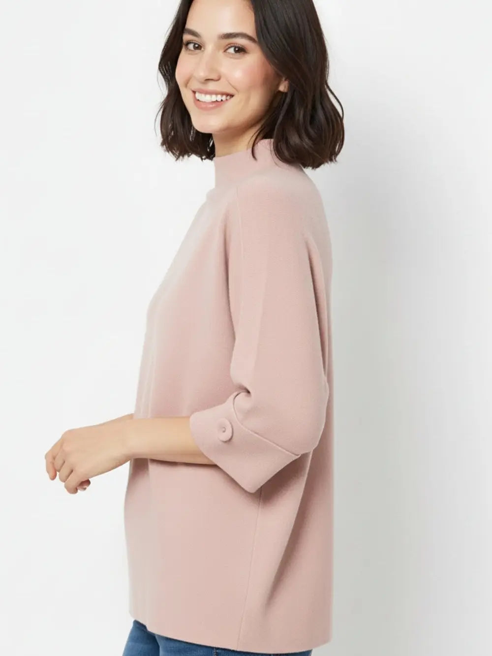 The Faucy Sweater Top in Pink