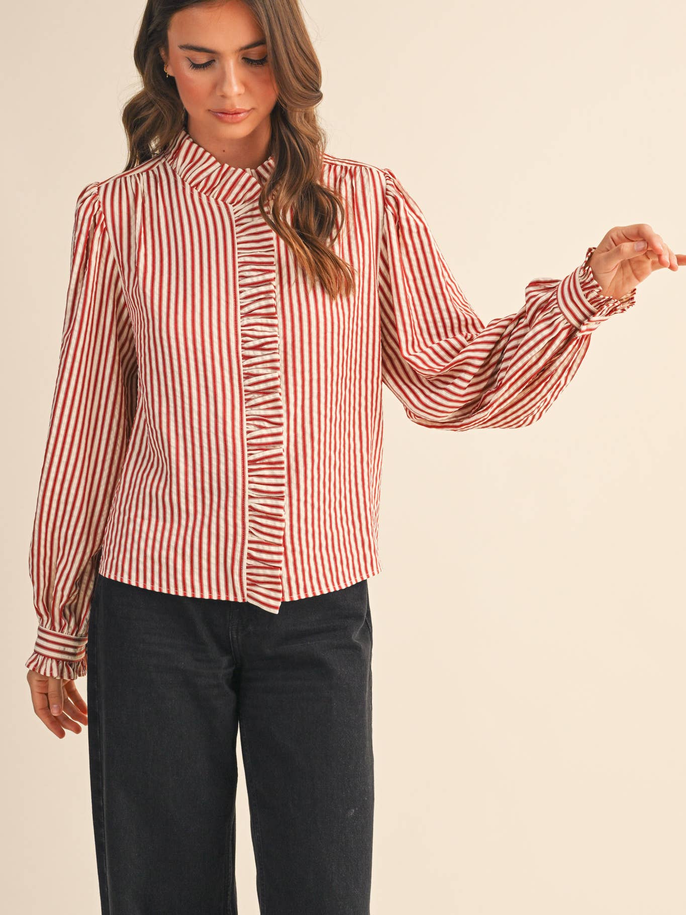 Helen Top in Red Stripe