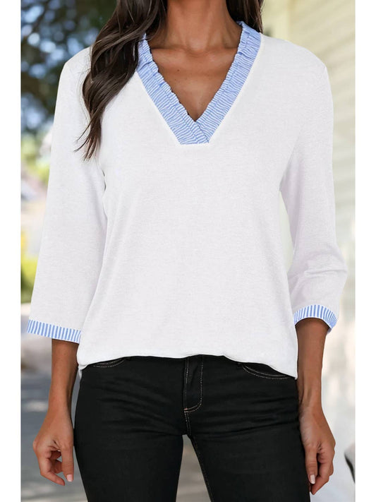 Stacy Top in Blue/White