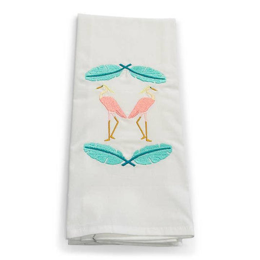 Herons & Palm Fronds Tea Towel