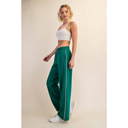 Emmie Scuba Pants in Green Stripe