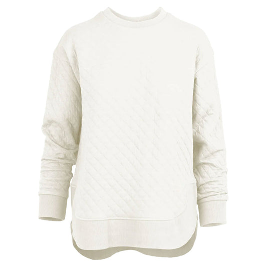 Quilted Jessie Crewneck in Coconut