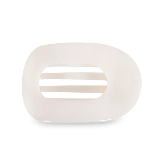 Coconut White Teleties Flat Round Clip