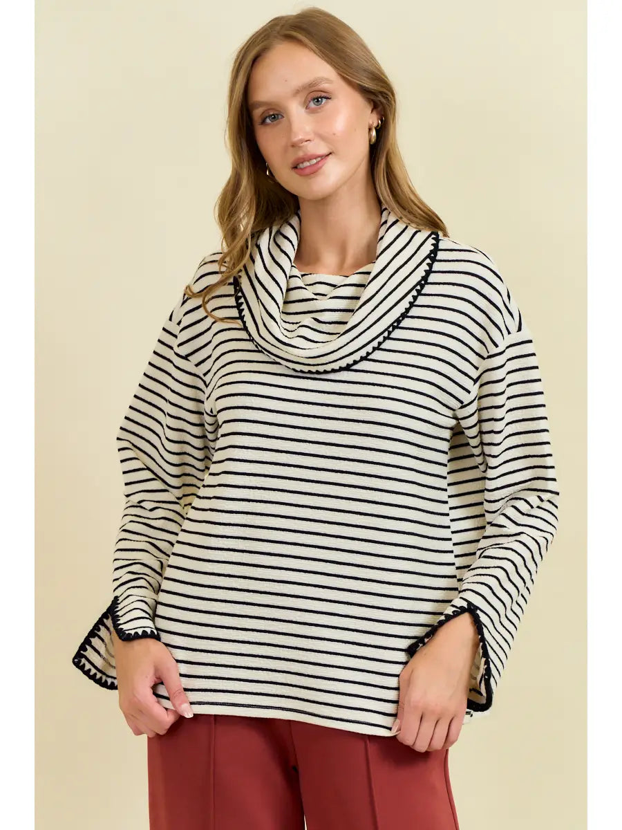 The Reset Top in Ivory/Black