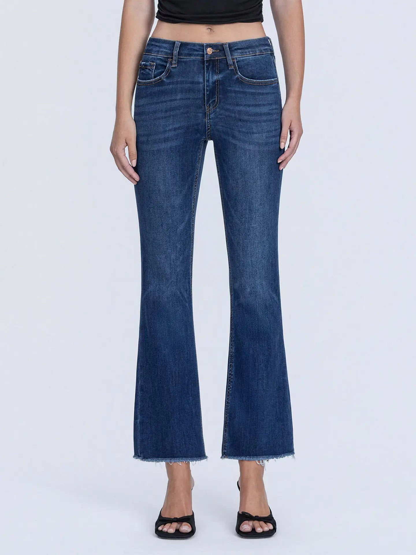 Lovervet: Mid Rise Kick Flare Jeans