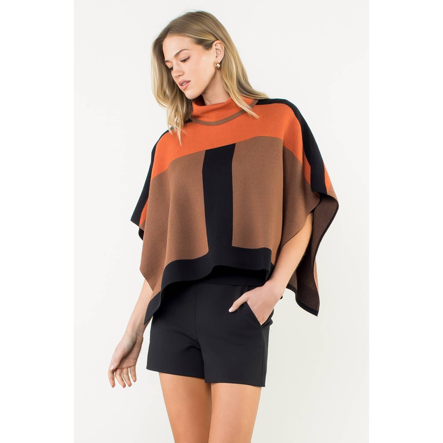 Adrienne Colorblock Poncho