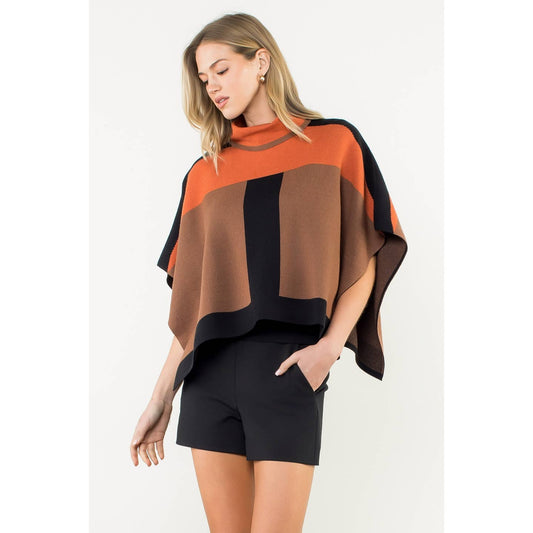 Adrienne Colorblock Poncho