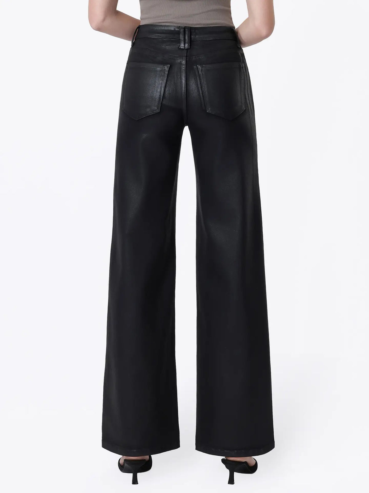 Vervet: High Rise Coated Wide Leg Pant