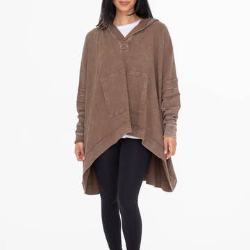 Rachel Oversized Poncho in Brown