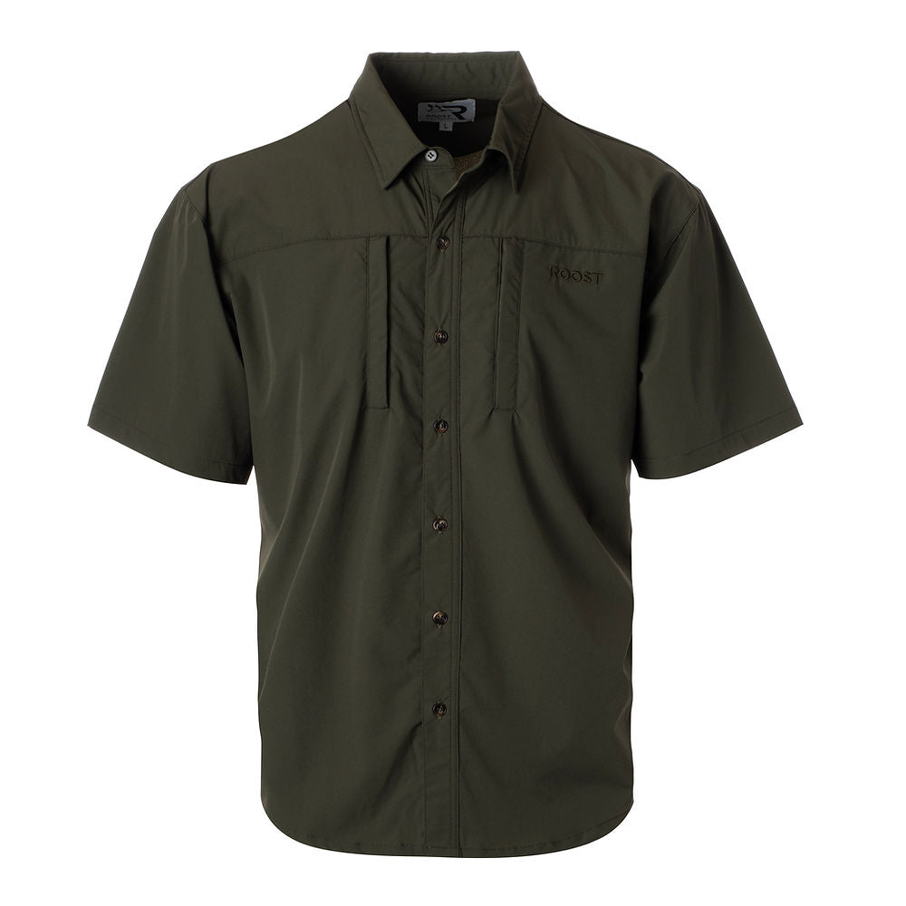 Roost Short Sleeve Button Down in Green