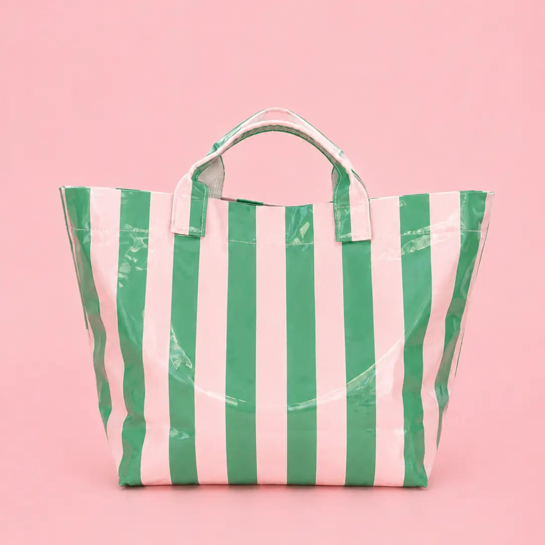 Colorful Stripe Wipeable Tote Bag