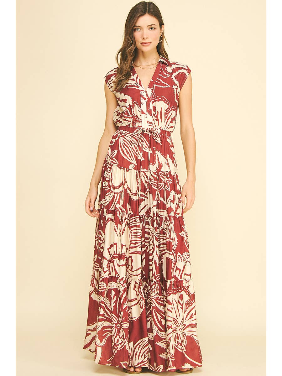 Lillian Floral Tiered Maxi Dress