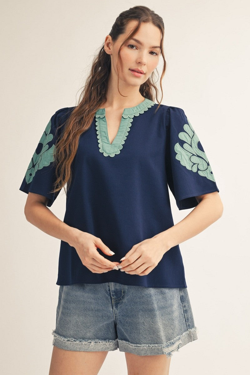 The Brandie Top in Navy